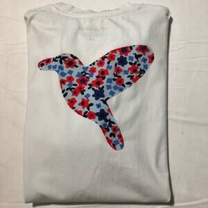 Birddogs mens M white t shirt with back floral bird logo stretchy athleisure